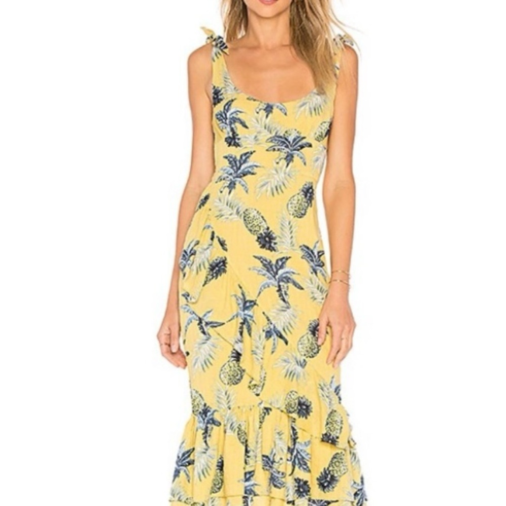 Nikita Dress in Citrus MAJORELLE Midi Dress